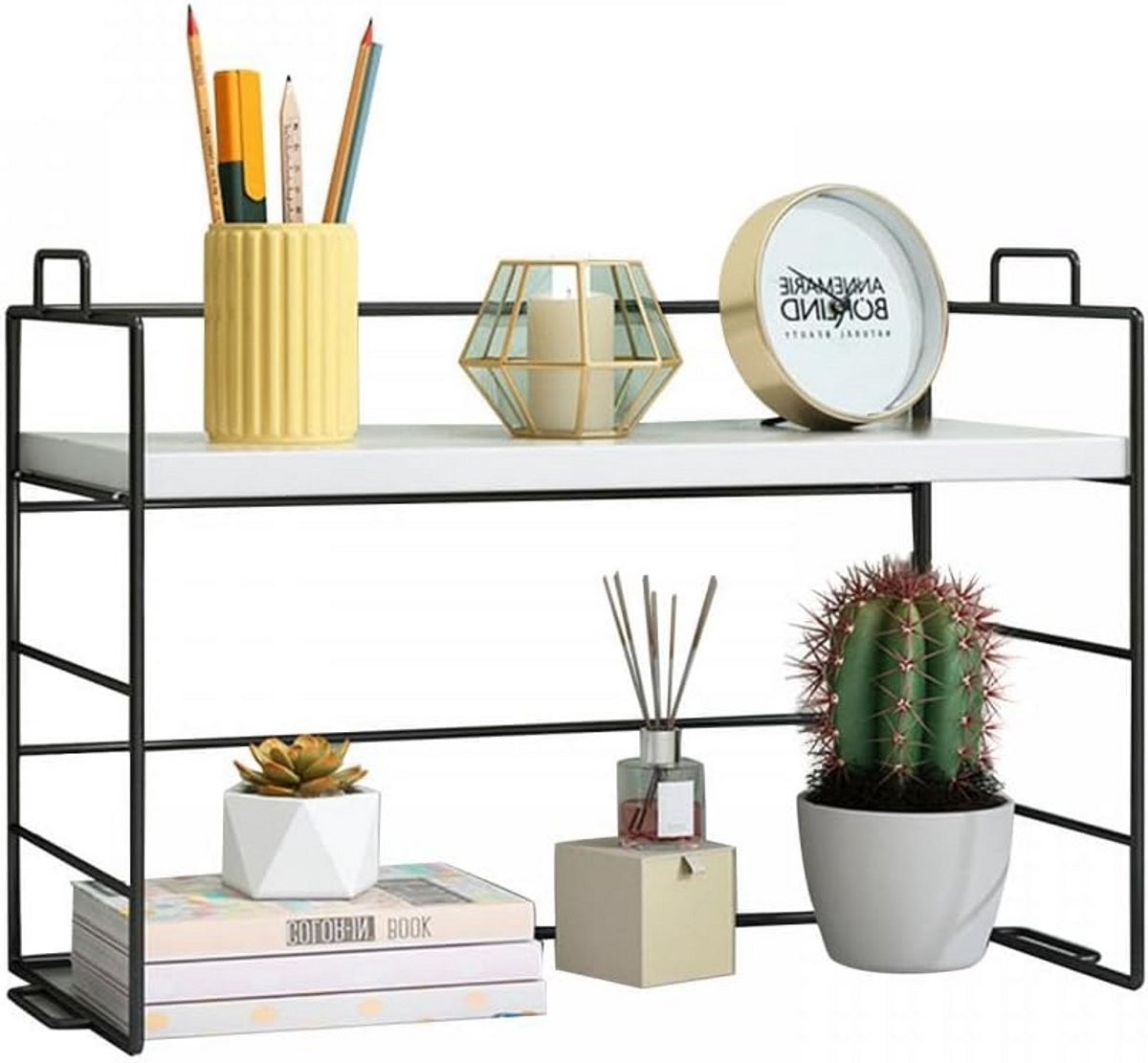 Verstelbare Desktop Opbergplank - Multifunctionele Boekenkast en Display Rek voor Kantoor en Thuis