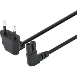 Manhattan 356862 Stromkabel Schwarz 2 m Netzstecker Typ C C7-Koppler