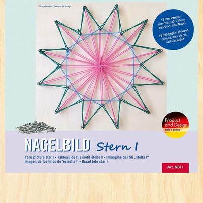 PEBARO NB11 - Nagelbild Stern I, Fadenbild, 20x20cm, Bastelset
