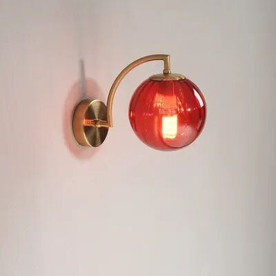 Friendly Fresh Finds Modern LED Glass Wall Lamp Nordic Minimalist Bedroom Bedside Sconce red