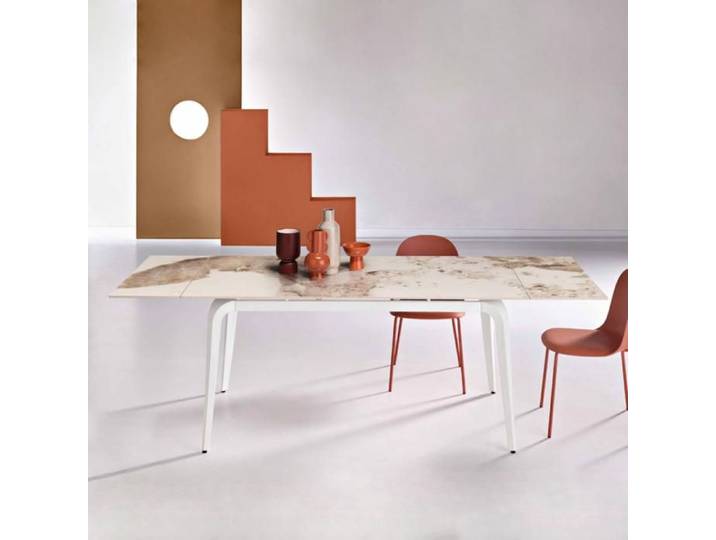Table pierre effet marbre Pandora extensible jusqu'à 240 cm FELIX