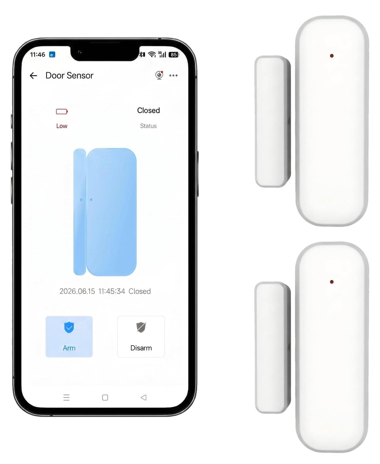 Selius Wifi deursensor en raamsensor 2,4 GHz WLAN 2 stuks