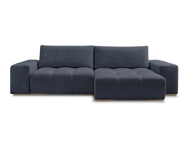 Ecksofa BOBOCHIC ANAKIN Stoff mit Textur dunkelblau