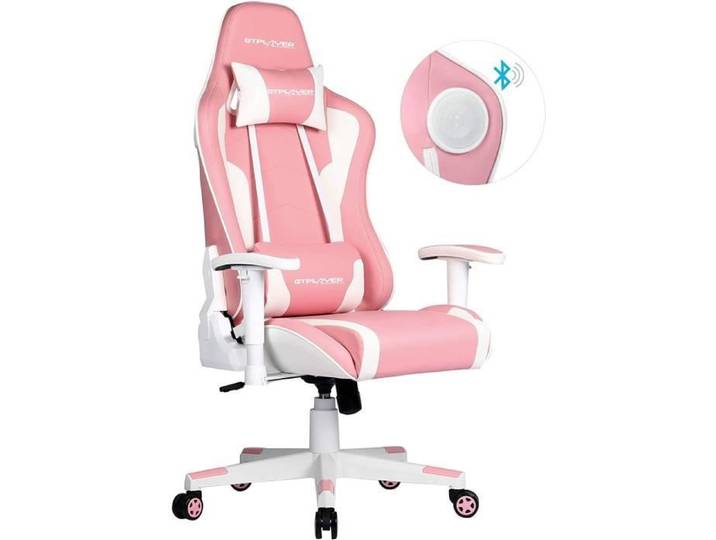 Chaise gaming - GTPLAYER - Gamer Music - Haut-parleur Bluetooth - Design ergonomique - Accoudoirs réglables