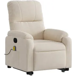 vidaXL, Sessel, Massagesessel mit Aufstehhilfe Fernsehsessel Beige Mikrofasergewebe