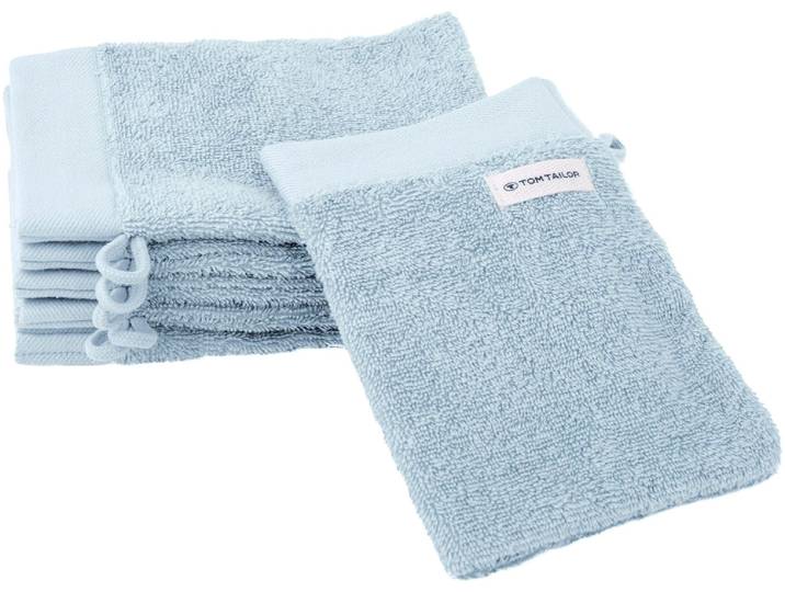 Waschhandschuh TOM TAILOR HOME Waschhandschuh COLOR BATH , blau (sky blau), B:16cm L:21cm, Frottier, Frottier, Handtücher, Waschhandschuh