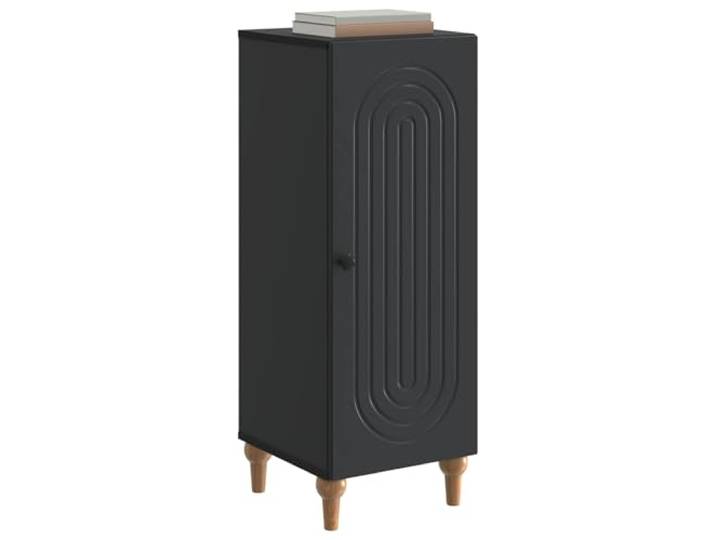 KTHLBRH Sideboard schwarz 33 x 34,5 x 90 cm Ingenieurholz 90-Grad-Tür, Ablagen innen, Griffe mit Knauf, 60 kg Kapazität, für Wohnzimmer
