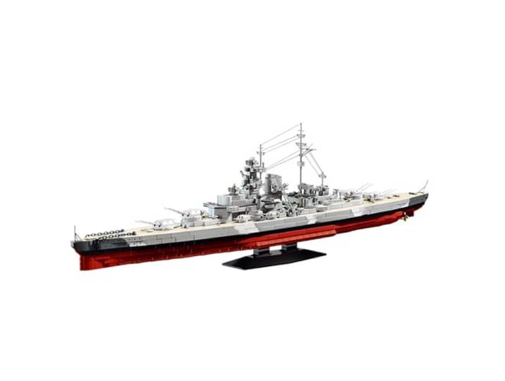 SANFUNET Bismarck Schlachtschiff Bausteine, 2686 Teile Militär Kriegsschiff Bausteinmodell, 1:300 WWII Klemmbausteine MOC Bausatz Bauspielzeug, Kompatibel mit Großen Marken