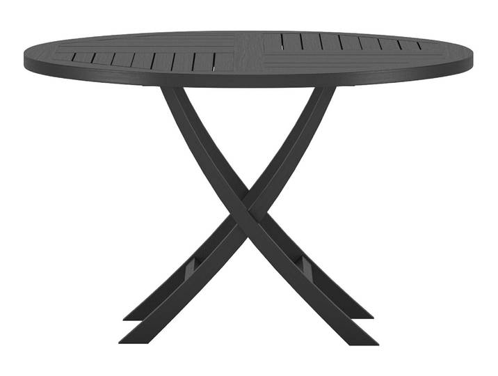Nohr Ronde Tuintafel Amberia Teak, Ø120cm - Zwart