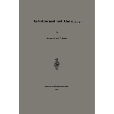 Erdsalzarmut und Entartung, Taschenbuch von Carl Roese, Springer Berlin, 978-3-662-32203-1