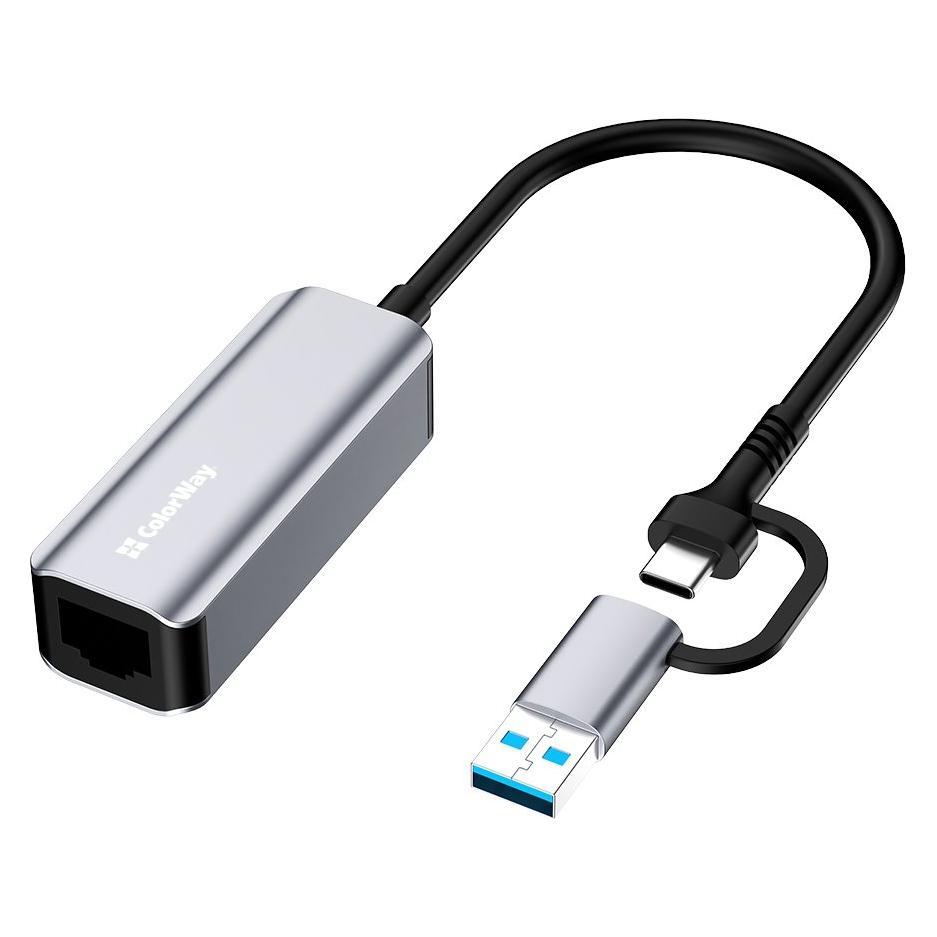 Colorway Adaptér USB-C nebo USB-A na RJ45/ 18cm (USB, USB-C) (CW-AD-CRG)