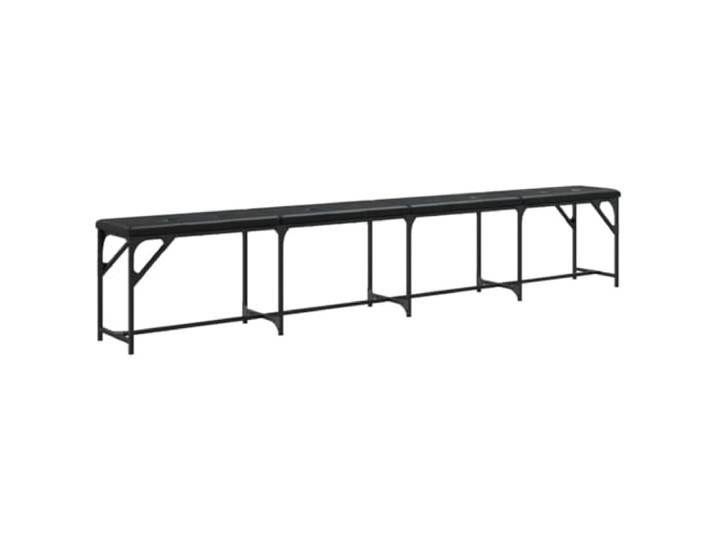 HBBMGYD Essbank, schwarz, 248 x 32 x 45 cm, Stahl und Kunstleder Stahlrahmen, pulverbeschichtet, gepolsterte Sitzfläche, schwarzes Kunstleder, für Esszimmer oder Eingangsbereich