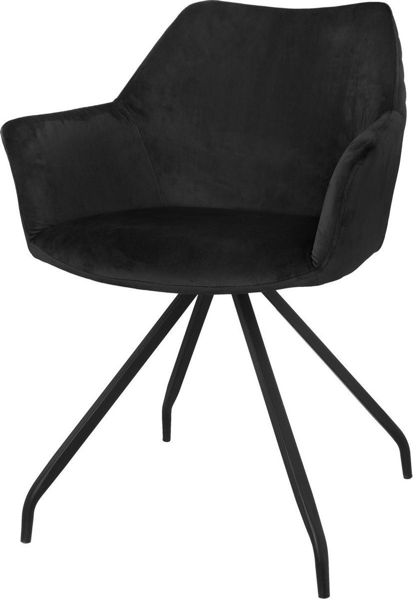 Riverdale eetkamerstoel Ava - Zwart - Hoogte: 82 cm