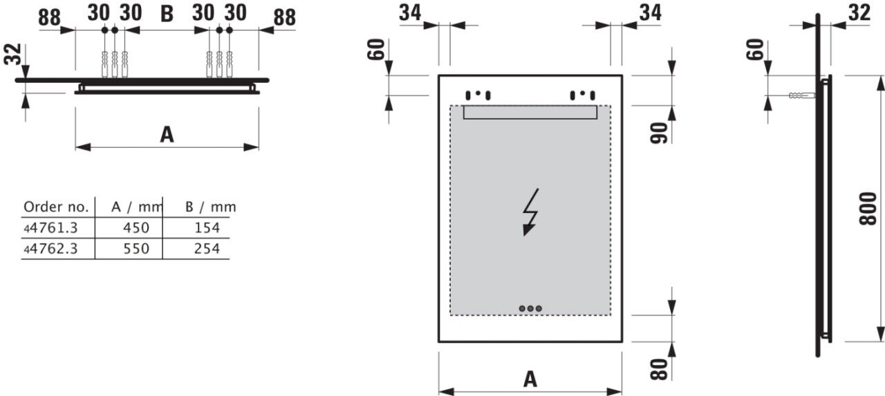 LAUFEN Spiegel LEELO LED-Licht??????. 550x800 Ein/Aus/Dimmer/Farbtemperatur wechsel, H447623950 H4476239501441