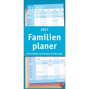 Heye Familienplaner 22490, Basic, Jahr 2027, 1 Monat auf 1 Seite, mit 5 Spalten, 21 x 45cm
