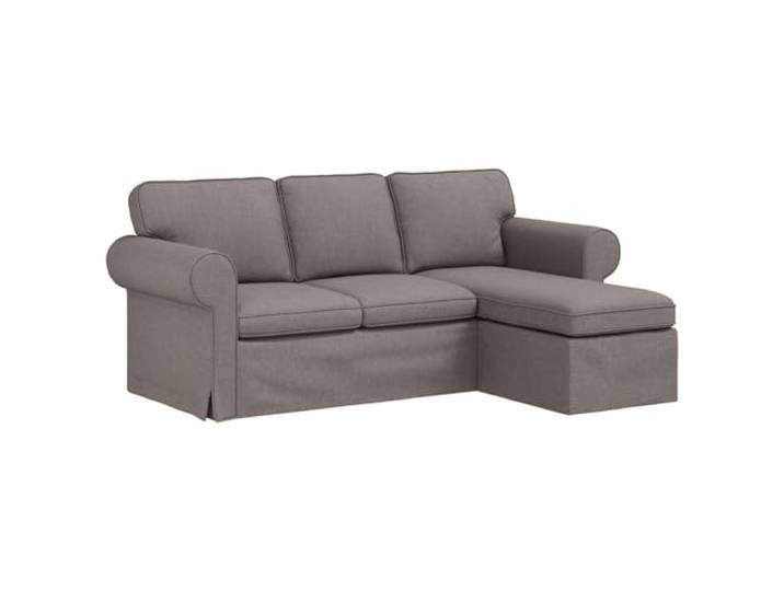 KUTYWEXFM Ecksofa Modulschlafsofa Taupe 195x138x80cm Metall Stoff Flexibles Moduldesign für Wohnzimmer und Schlafzimmer mit abnehmbarem Stoffbezug und stabiler Metallkonstruktion.