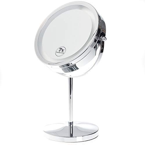 TUKA-i-AKUT TKD3145-7x Dubbelzijdige make-upspiegel met LED-verlichting en 7x vergroting