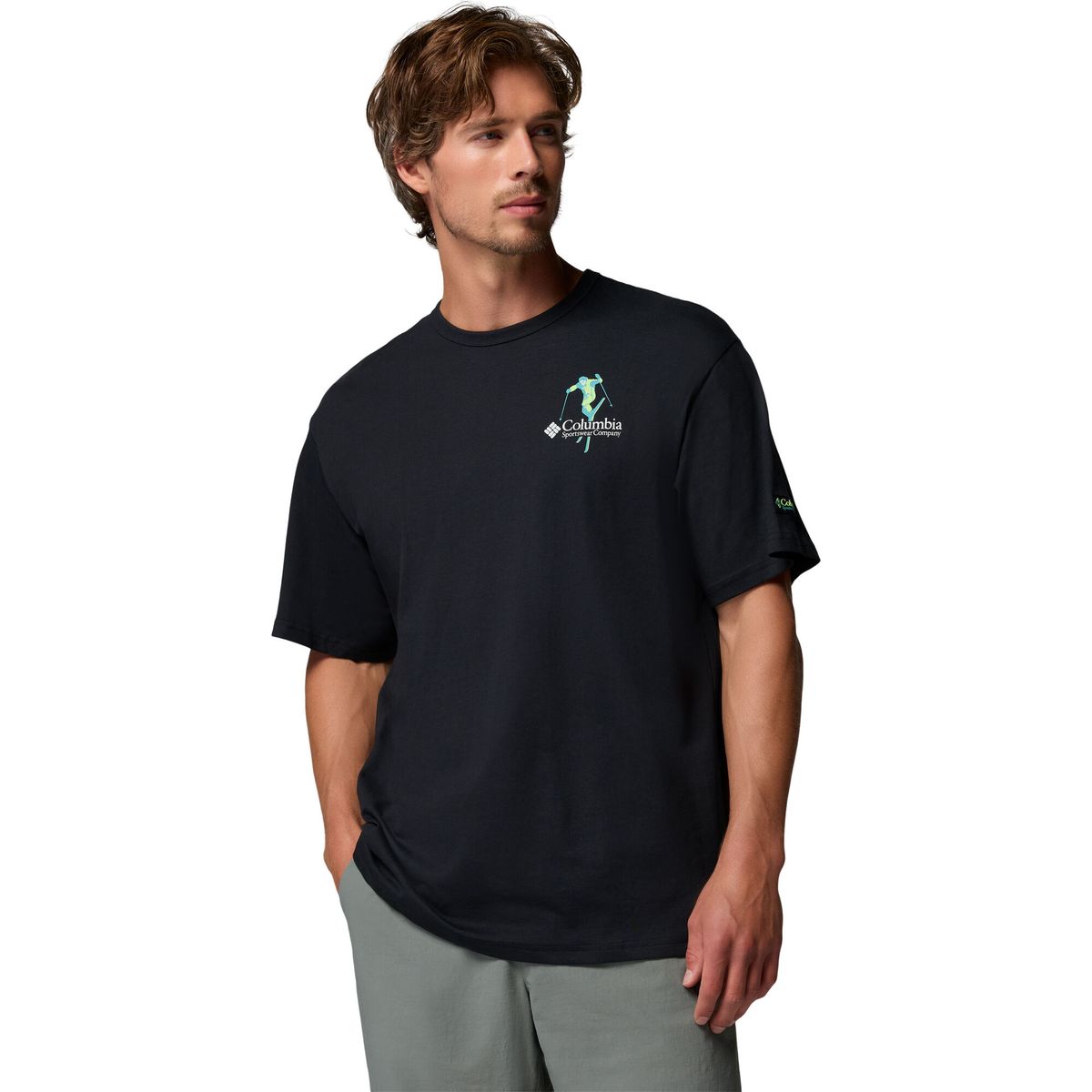 Columbia Men's CSC Heavyweight Back Graphic T-shirt black, slick slope skier (013) M 215504-2155041-013-M