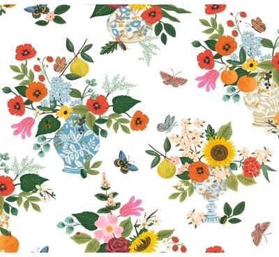 Rifle Paper Co.Flower Studies Bright Wallpaper