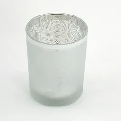 Windlicht weiß Rosendesign M