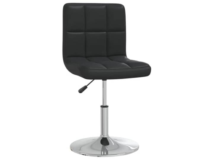 Barhocker schwarz aus Kunstleder, höhenverstellbar, drehbar 360 Grad Sockel aus verchromtem Stahl, Durchmesser 41 cm, Gasmechanismus, 360-Grad-Drehung, Montage erforderlich