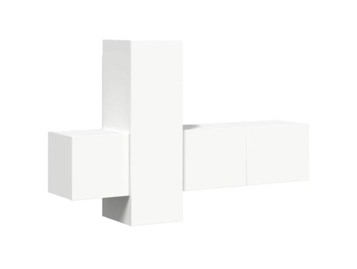 Favemtsl 3-tlg. TV-Schrank-Set Wandmontage Weiß Holzwerkstoff Moderne hängende Lowboards für Wohnzimmer und Schlafzimmer, flexibel kombinierbar mit viel Stauraum für Medien.