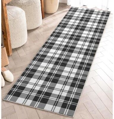 Well Woven Apollo Plaid Farmhouse Geometric FlatWeave Rug