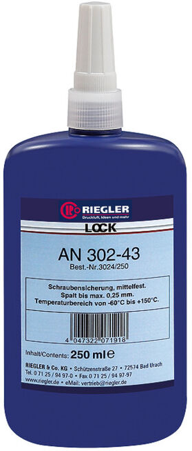 Riegler Lock AN 302-43, colle anaérobie, moyenne résistance, 10 ml (3024/10)