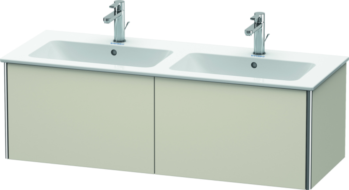 Duravit XSquare Waschtisch-Unterschrank XS407509191 128x40x47,8cm, 2 Auszüge, Taupe