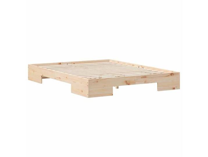 Structure de lit - HAOSHOP - Cadre de lit Marron 140 x 200 cm&01_119424