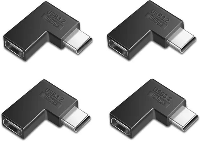 INF Adaptateur TYPE-C Femelle vers TYPE-C Mâle 3.1 Coudé à 90 Degrés (Lot de 4)