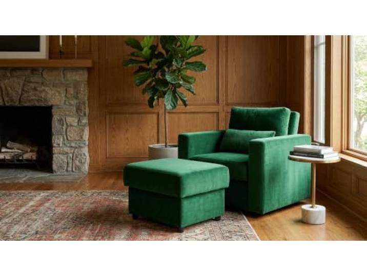 Family Meble Schlafsessel Komo Monolit mit Hocker – Variante Royal 33