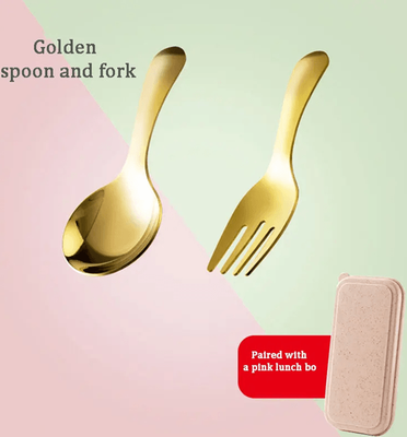 Inspire Essentials Portable Stainless Steel Travel Tableware Set golden