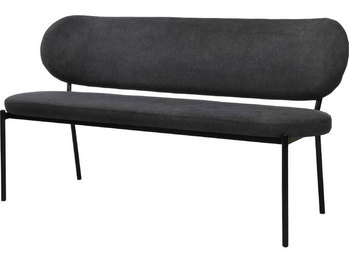 Sitzbank BYLIVING Jersey , grau (dunkelgrau), B:160cm, 100% Polyester, Sitzbänke, Sitzbank, mit Webstoff-Bezug, mit Rückenlehne, Breite 160 cm