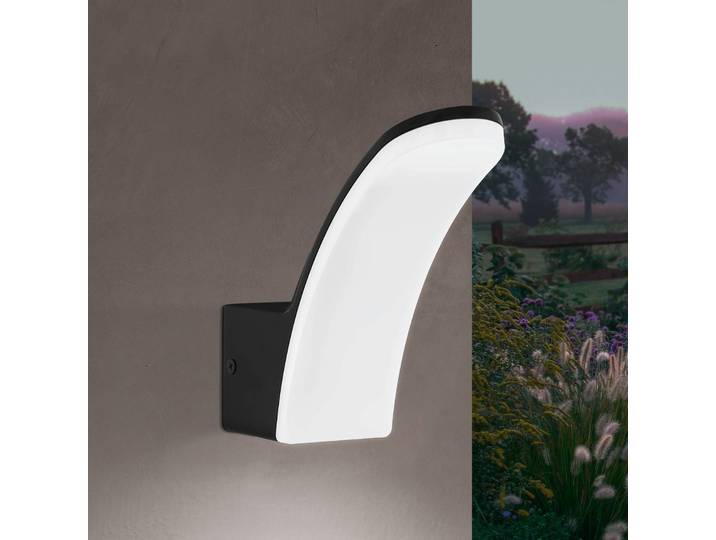 EGLO LED Aussenwandleuchte Fiumicino, schwarz, Aluminium, Modern, LED Wandleuchte außen