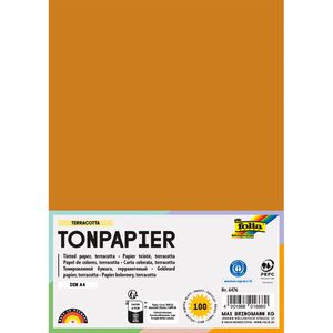 Folia Tonpapier 6476, A4, terracotta, 130g/m², 100 Blatt