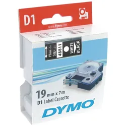 Dymo, Beschriftungsband, Etikettenband (1.90 cm, Weiss, Schwarz)