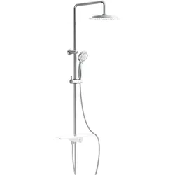 Schütte, Duschsystem, Regendusche Bad AQUASTAR Überkopfbrause-Set Chrom Weiss Ablage Duschsystem Regenbrause 60500