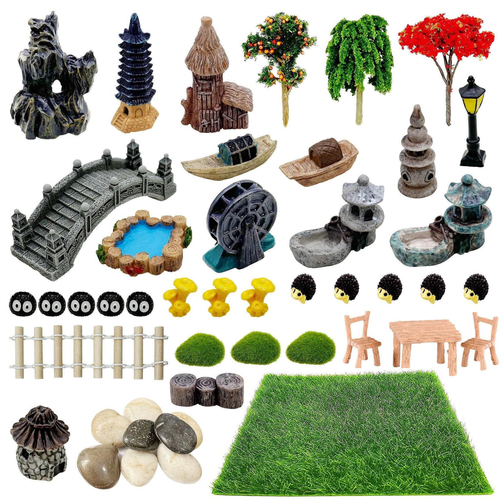 Merkloze Mini Zen Tuin Decoratie Set met Miniatuur Bomen en Accessoires voor Volwassenen