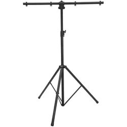 Eurolite LCK-1 Lichtstativ mit Querträger, höhenverstellbar 140-250 cm, 30 kg Tragkraft (110 cm, 30 kg), Lampenstativ, Schwarz