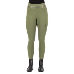 euro-star Damen Reitleggings ESImpress Winter FullGrip Olive, Größe: 42