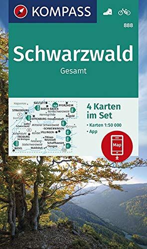 KOMPASS-Karten GmbH - KOMPASS Wanderkarte Schwarzwald Gesamt: 4 Wanderkarten 1:50000 im Set inklusive Karte zur offline Verwendung in der KOMPASS-App. Fahrradfahren. (KOMPASS-Wanderkarten, Band 888) - Preis vom 30.09.2026 22:30:23 h