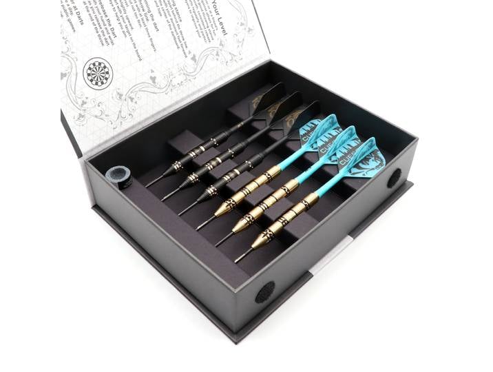 CUESOUL Jazz-Metal 21g/24g/26g Fléchettes à pointe en acier avec vols de fléchettes intégrés AK5