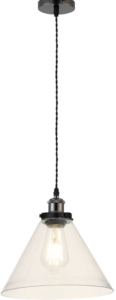 Borough Wharf Aadhiran 1 - Light Cone Pendant Clear/Black Nickel