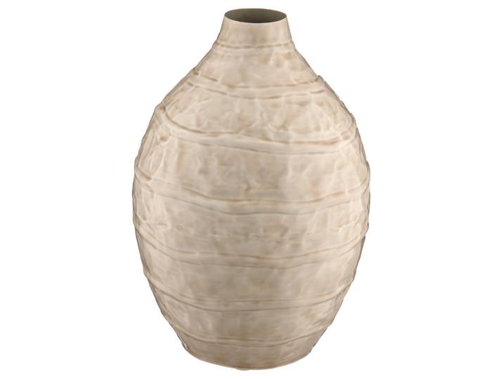 Vase Wave, Enamel Finish, Hellgrau Gasper