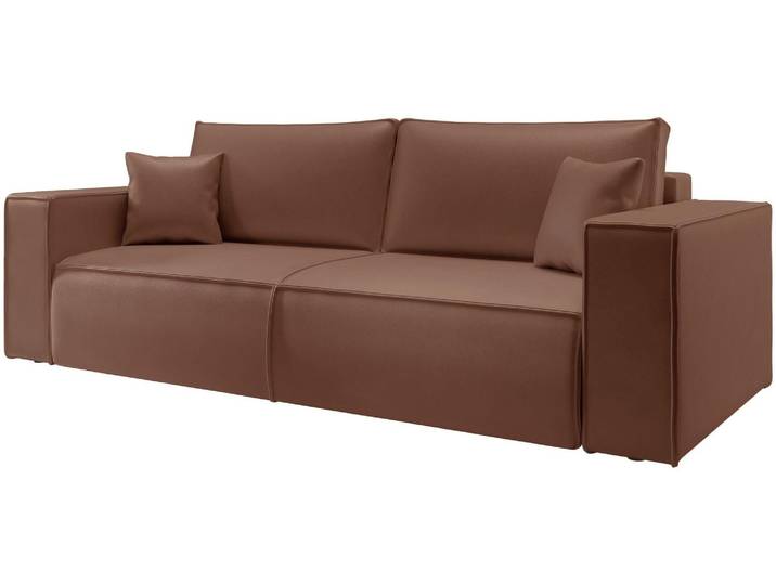 Selsey Farese Cuero - Canapé-lit 3 places avec coffre de lit\, Similicuir\, Marron
