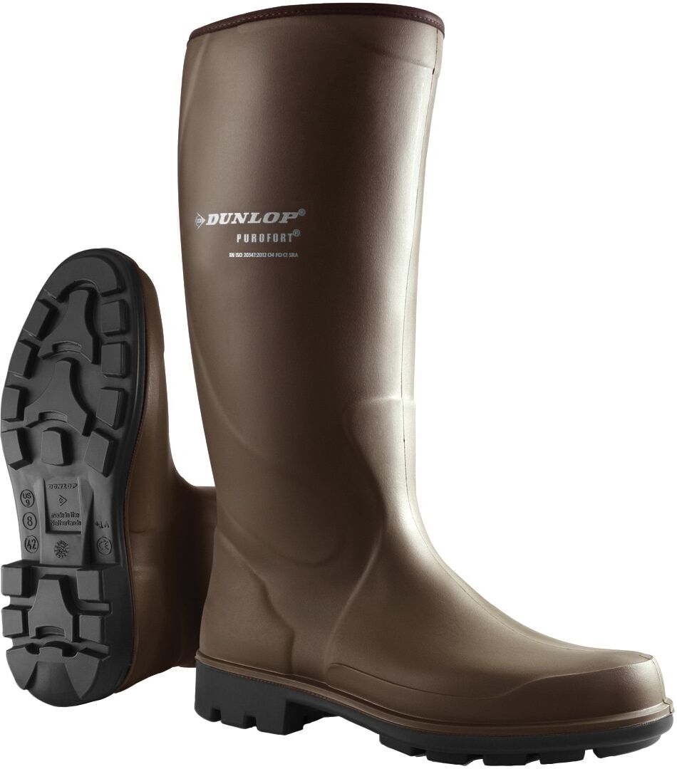 Gummistiefel DUNLOP "Purofort Terroir PRO", Herren, Gr. 47, braun (schwarz braun), Obermaterial: 100% Textilmaterial TEXMAT., Schuhe Gummistiefel