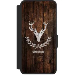 Nivocase Klapphülle für Samsung Galaxy S26+ Handyhülle aus Kunst Leder NIVOflip schwarz Hirsch Holz (Samsung Galaxy S26+), Smartphone Hülle, Schwarz