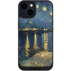 Nivocase Handyhülle für Apple iPhone 14 Hülle NIVOpure Case Schwarz Kunst Malerei (Apple iPhone 14), Smartphone Hülle, Schwarz