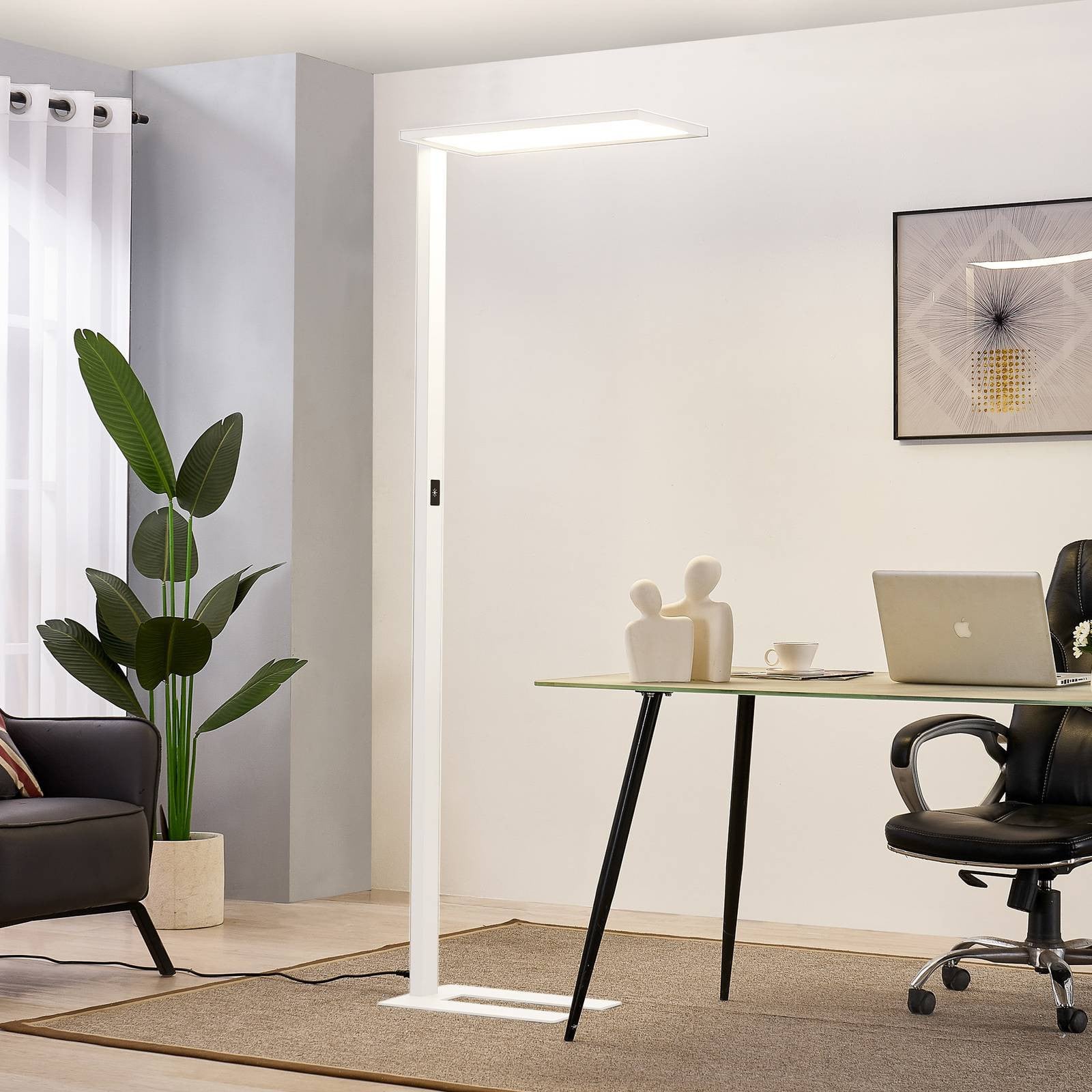 PRIOS Taronis Vloerlamp, Modern, Wit, Aluminium, Dimbaar, LED